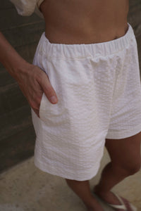 Striped Shorts - front detail waistband