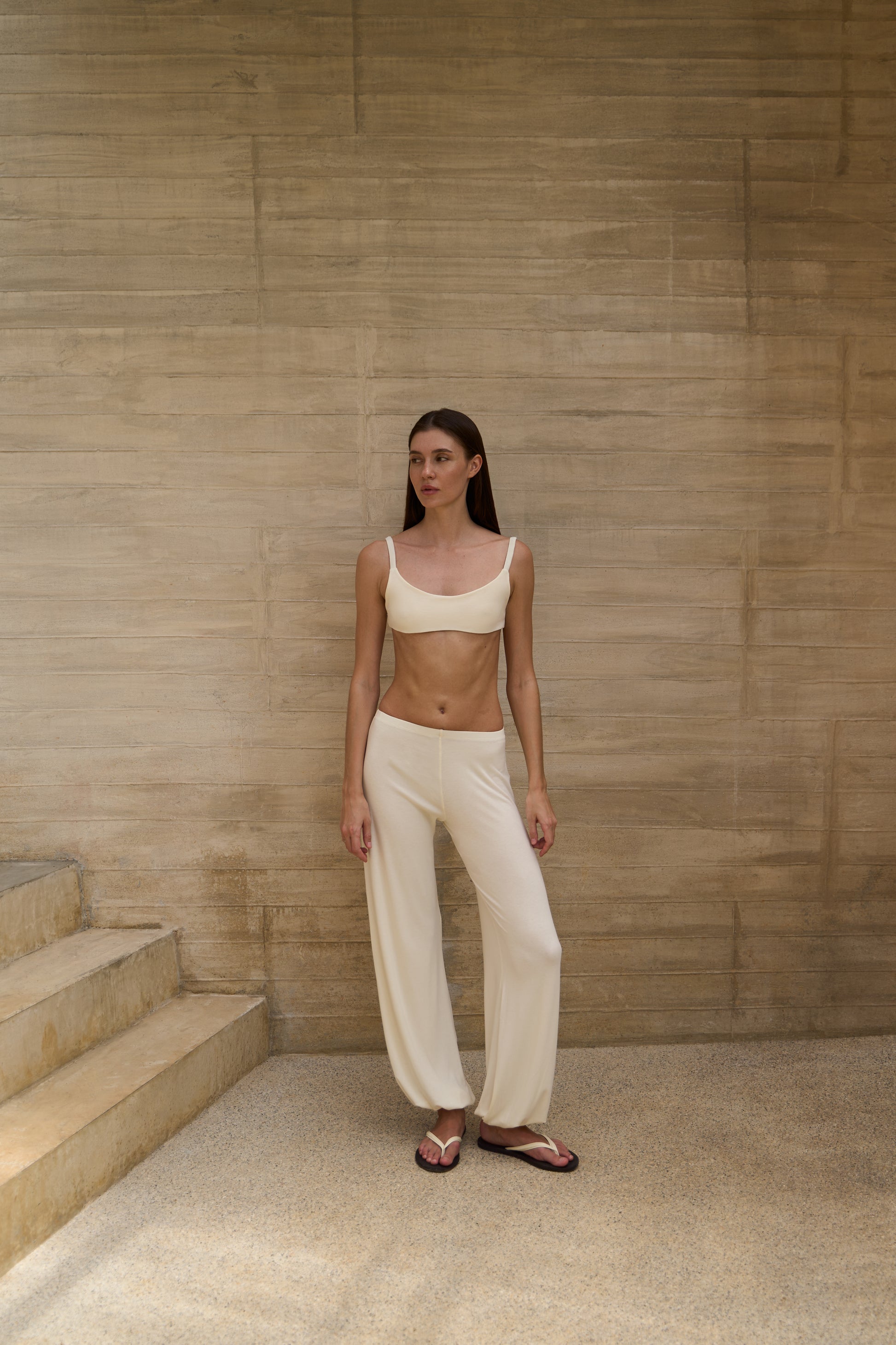 Aladdin Trousers Ivory - front view